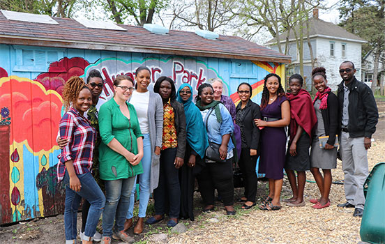 Fellows at Hunter Park Garden House with Manager Egypt Krohn